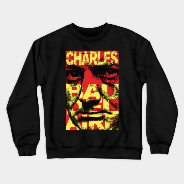 Charles Baudelaire Red and Yellow Crewneck Sweatshirt by Exile Kings 